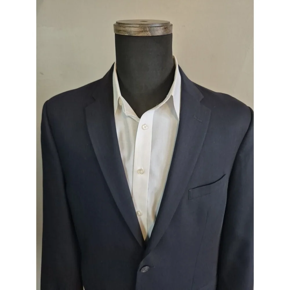 Jos A Bank Joseph Mens Slim Fit Wool Sports Coat 42L Navy 2 Button F701